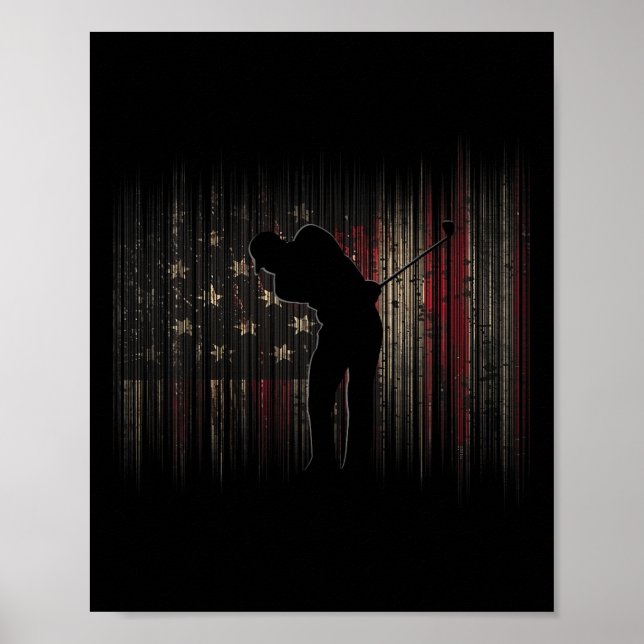 American Flag Golf Apparel - Golf  Poster (Front)
