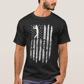 American Flag Golf Clothing Golfer Vintage Golf T-Shirt