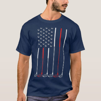 American Flag Golf Clubs Golf Stick Flag Gift T-Shirt