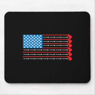 American Flag Golf Clubs Mouse Pad