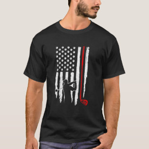 American Flag Golf For 4th July Usa Flag Patriotic T-Shirt