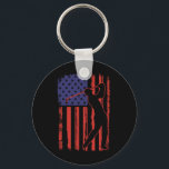 American Flag Golf Golfer Vintage Usa  Key Ring<br><div class="desc">American Flag Golf Golfer Vintage Usa</div>