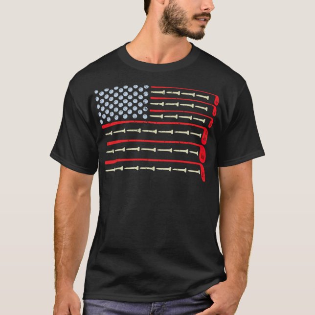 American Flag Golf golfwaterbottles  T-Shirt (Front)