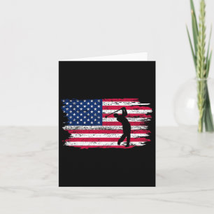 American Flag Golf Shirt 4th July Patriotic Golfer Card