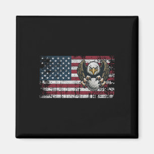 American Flag Golf Usa Golfer Bald Eagle Patriotic Magnet
