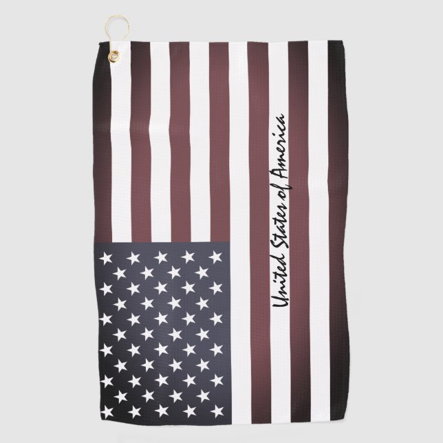 American Flag & golf USA states /sports Washington Golf Towel (Front)