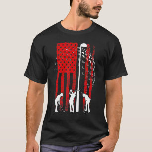 American Flag Golf Vintage 4th Of July Golfer 2 T-Shirt