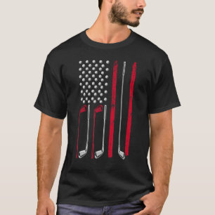 American Flag Golfing Patriotic Golf 4th Of July T-Shirt