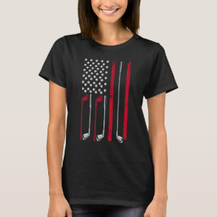 American Flag Golfing Patriotic Golf  4th Of July T-Shirt