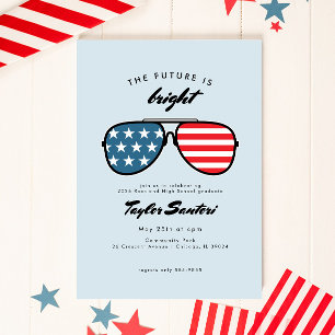 American Flag Graduation Party Sunglasses Future Invitation