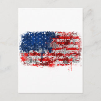American FLag Graffiti Postcard
