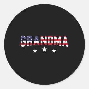 American Flag Grandma 4th Of July Vintage Stars An Classic Round Sticker