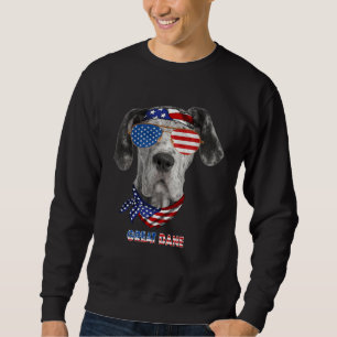 American Flag  Great Dane Dog Sweatshirt