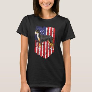 American Flag Greater Swiss Mountain Dog 4th Of Ju T-Shirt
