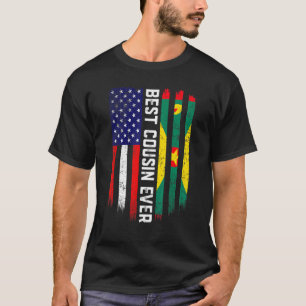 American Flag & Grenada Flag Best Cousin Ever Fami T-Shirt