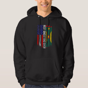 American Flag & Grenada Flag Best Single Dad Ever  Hoodie
