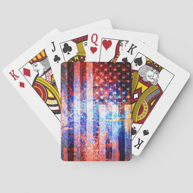 American Flag Grunge Art Playing Cards (Back)