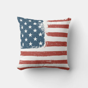 American Flag Grunge Background. Raster version. H Cushion