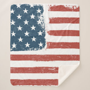 American Flag Grunge Background. Raster version. H Sherpa Blanket
