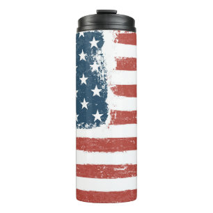 American Flag Grunge Background. Raster version. H Thermal Tumbler