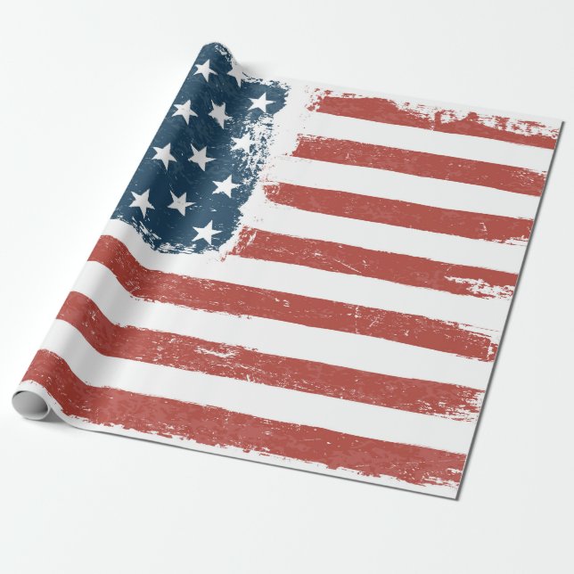 American Flag Grunge Background. Raster version. H Wrapping Paper (Unrolled)