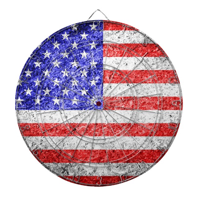 American Flag Grunge Dartboard (Front)