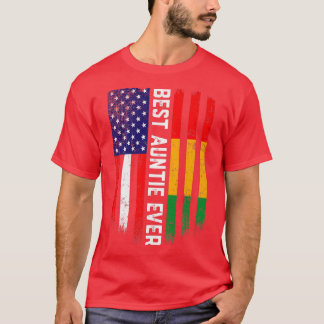 American Flag & Guinea Flag Best Auntie Ever T-Shirt