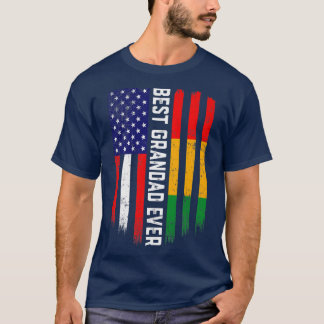 American Flag & Guinea Flag Best Grandad Ever  T-Shirt