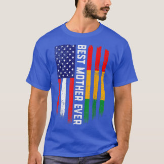 American Flag & Guinea Flag Best Mother Ever  T-Shirt