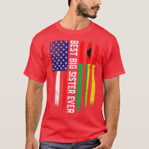 American Flag & GuineaBissau Flag Best Big Sister T-Shirt