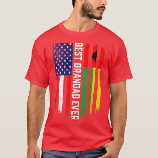American Flag & GuineaBissau Flag Best Grandad Eve T-Shirt