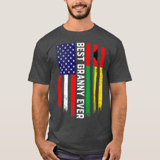American Flag & GuineaBissau Flag Best Granny Ever T-Shirt