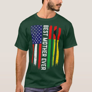 American Flag & GuineaBissau Flag Best Mother Ever T-Shirt