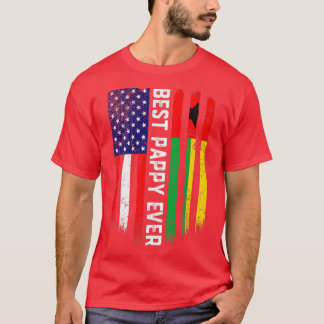 American Flag & GuineaBissau Flag Best Pappy Ever T-Shirt