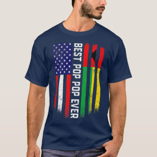 American Flag & GuineaBissau Flag Best Pop Pop Eve T-Shirt