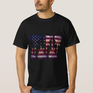 American Flag Guitar Art T-Shirt