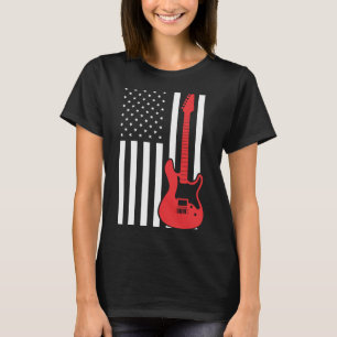 American Flag Guitar Dad Guitar And Bass Player Ch T-Shirt