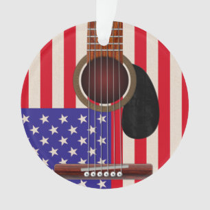 American Flag Guitar Ornament