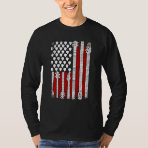 American Flag Guitar Red White Patriotic Music T-Shirt