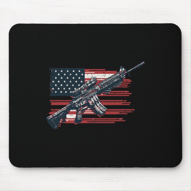 American Flag Guns 1st Of July Guns Independence D Mouse Pad (Front)
