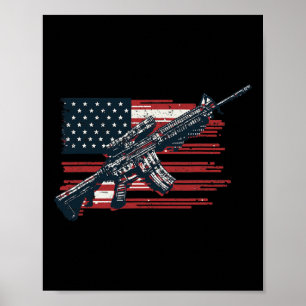 American Flag Guns 1st Of July Guns Independence D Poster