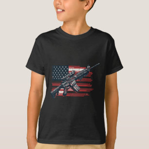 American Flag Guns 1st Of July Guns Independence D T-Shirt