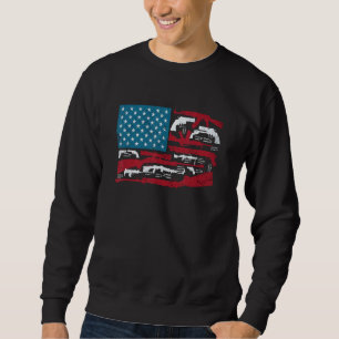 American Flag Guns Riffles Bullets US Flag Weapon  Sweatshirt