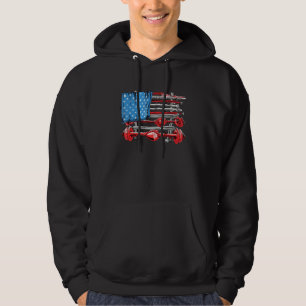 American Flag Gym and Fitness Weight Lifting 4th o Hoodie