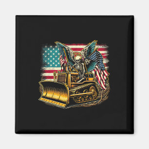 American Flag Halloween Skull  Magnet