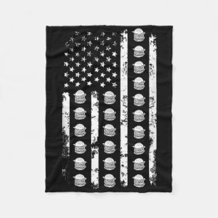 American Flag Hamburger Usa Patriotism Patriot Sol Fleece Blanket