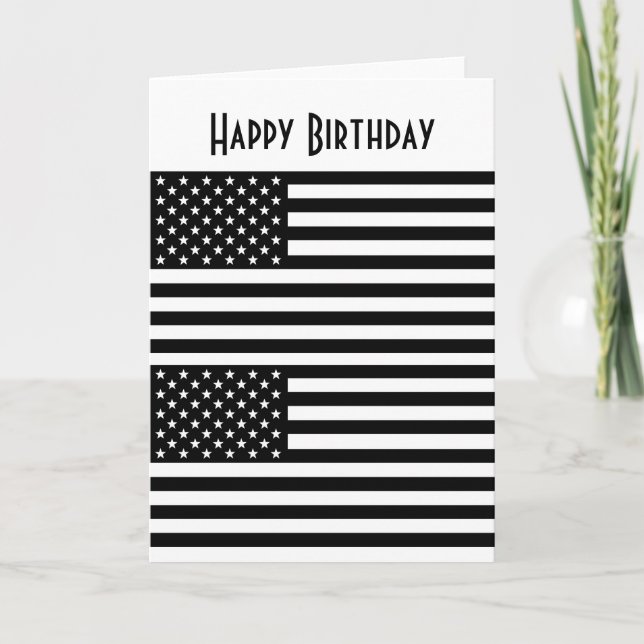 American Flag Happy Birthday Card (Front)