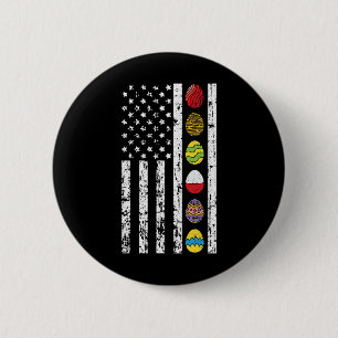 American Flag Happy Easter Egg Hunting Patriotic 6 Cm Round Badge
