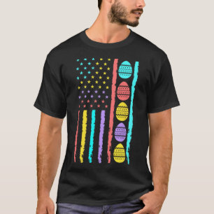 American Flag Happy Easter Egg Hunting Patriotic E T-Shirt