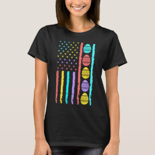 American Flag Happy Easter Egg Hunting Patriotic E T-Shirt